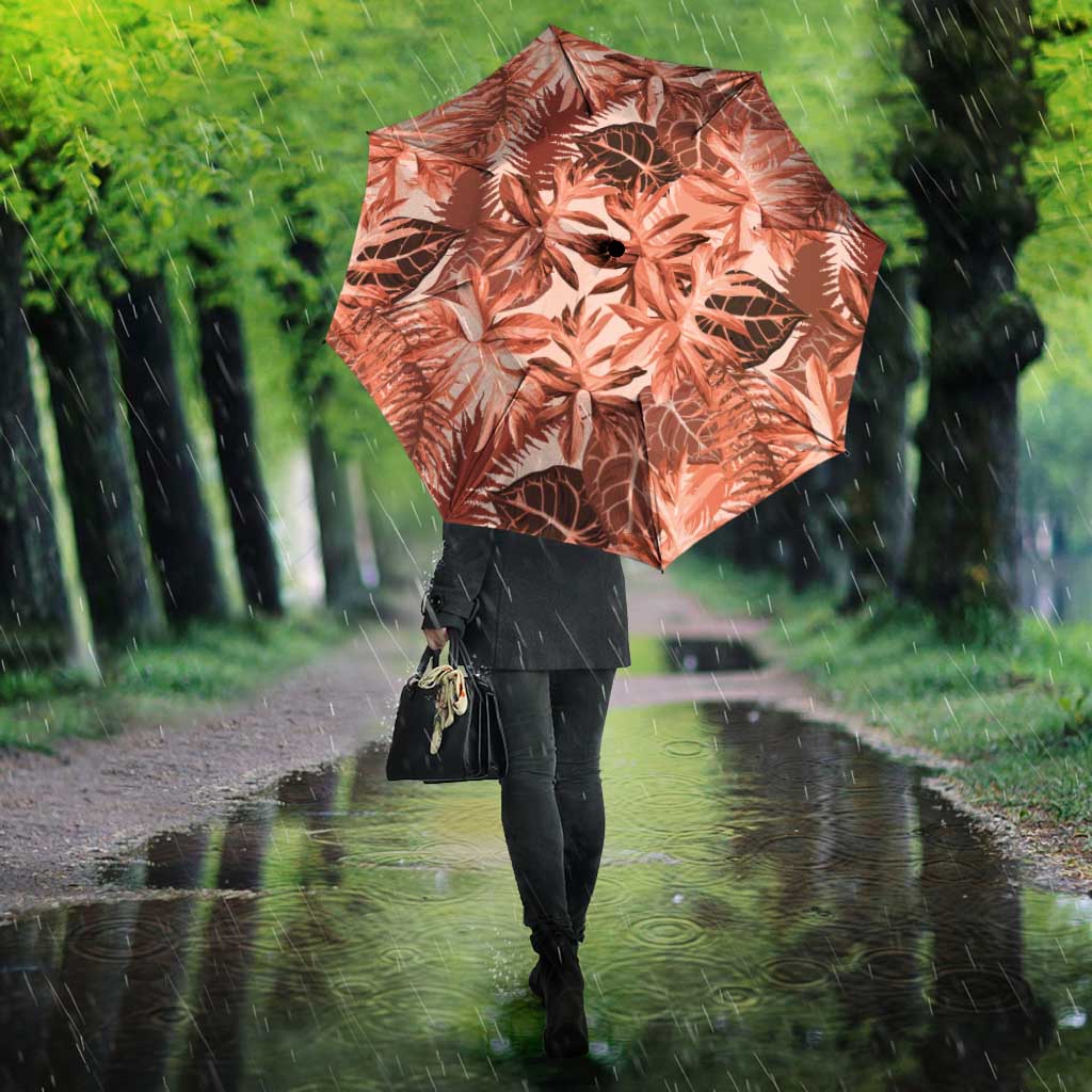 Hawaii Red Brown Tropical Leaves Umbrella LT01 - Polynesian Pride