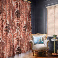 Hawaii Red Brown Tropical Leaves Window Curtain LT01 - Polynesian Pride