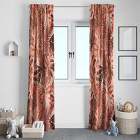 Hawaii Red Brown Tropical Leaves Window Curtain LT01 - Polynesian Pride