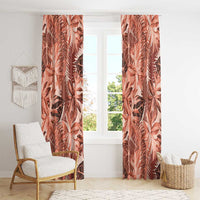 Hawaii Red Brown Tropical Leaves Window Curtain LT01 - Polynesian Pride