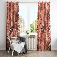 Hawaii Red Brown Tropical Leaves Window Curtain LT01 - Polynesian Pride