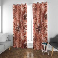 Hawaii Red Brown Tropical Leaves Window Curtain LT01 With Grommets Brown - Polynesian Pride
