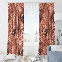Hawaii Red Brown Tropical Leaves Window Curtain LT01 - Polynesian Pride
