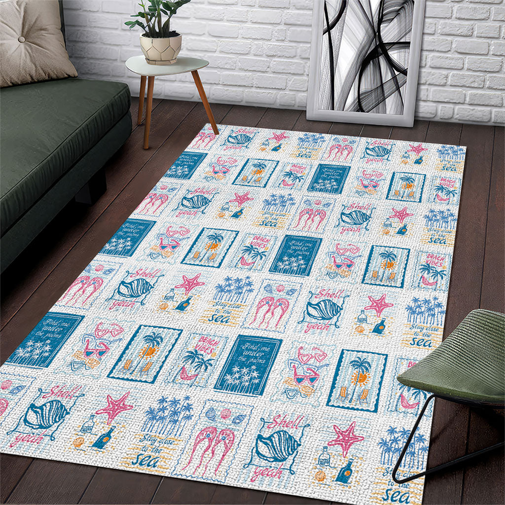 Hawaii Coastal Summer Postcard Area Rug LT01 Multicolor - Polynesian Pride
