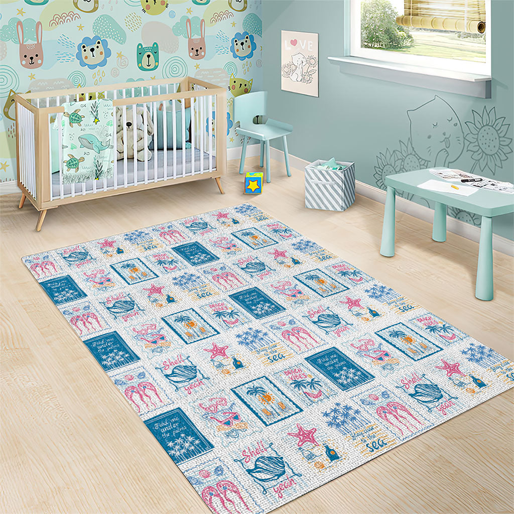 Hawaii Coastal Summer Postcard Area Rug LT01 - Polynesian Pride