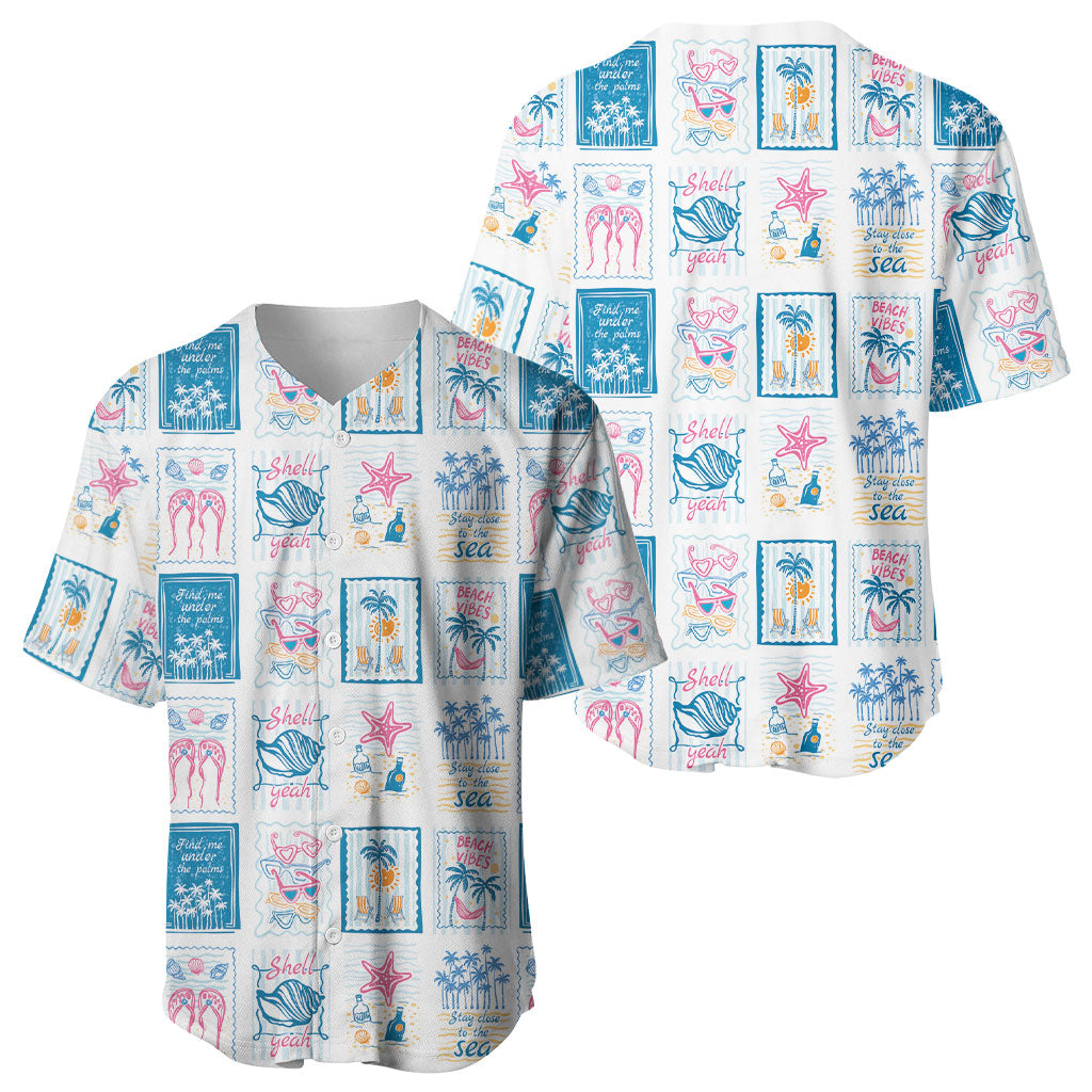 Hawaii Coastal Summer Postcard Baseball Jersey LT01 - Polynesian Pride