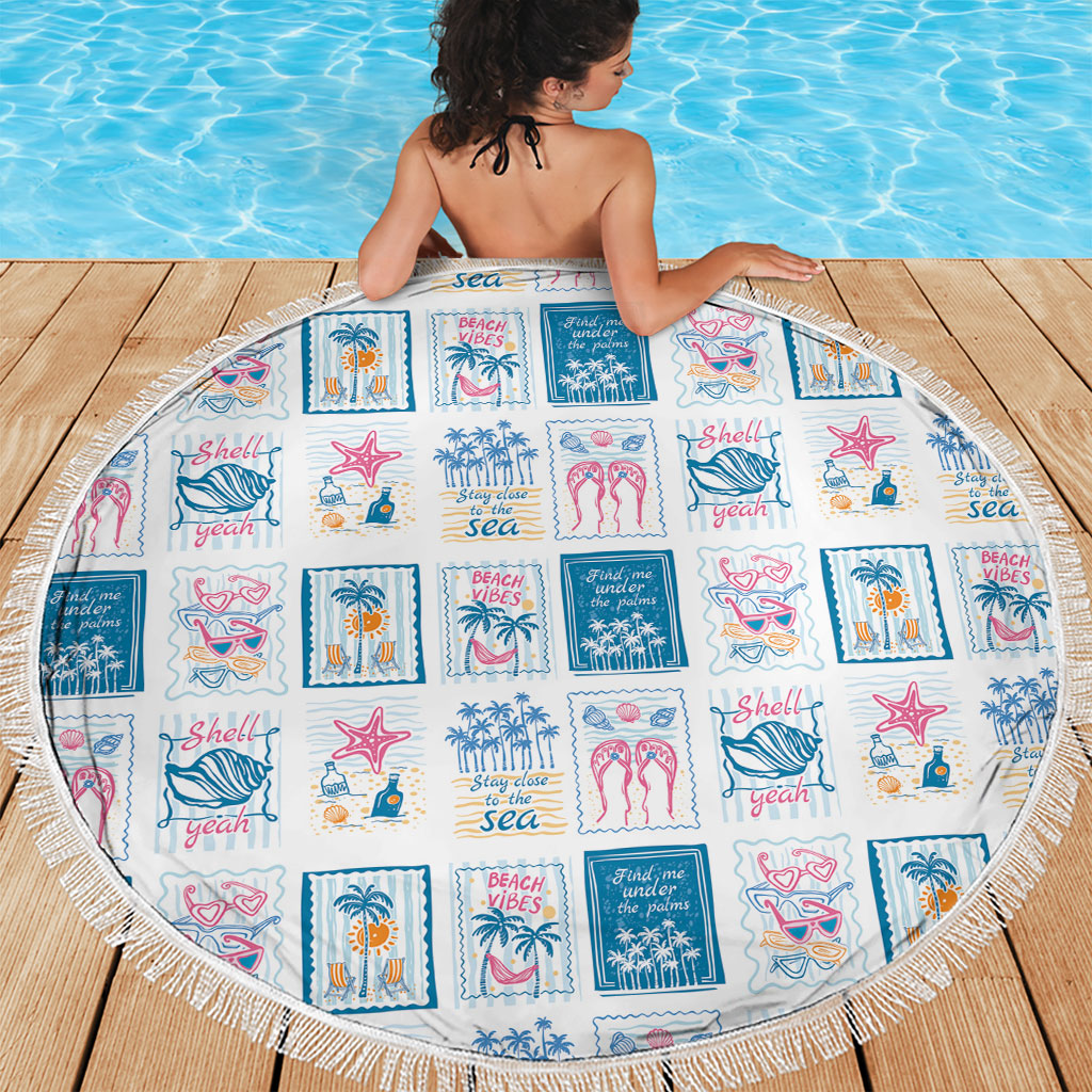 Hawaii Coastal Summer Postcard Beach Blanket LT01 - Polynesian Pride