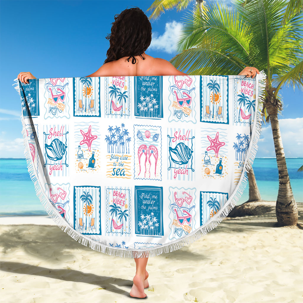 Hawaii Coastal Summer Postcard Beach Blanket LT01 - Polynesian Pride