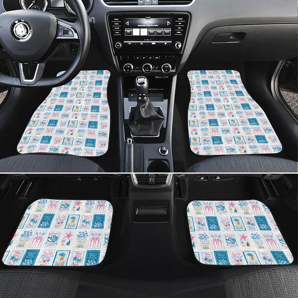 Hawaii Coastal Summer Postcard Car Mats LT01 Set 4pcs Multicolor - Polynesian Pride