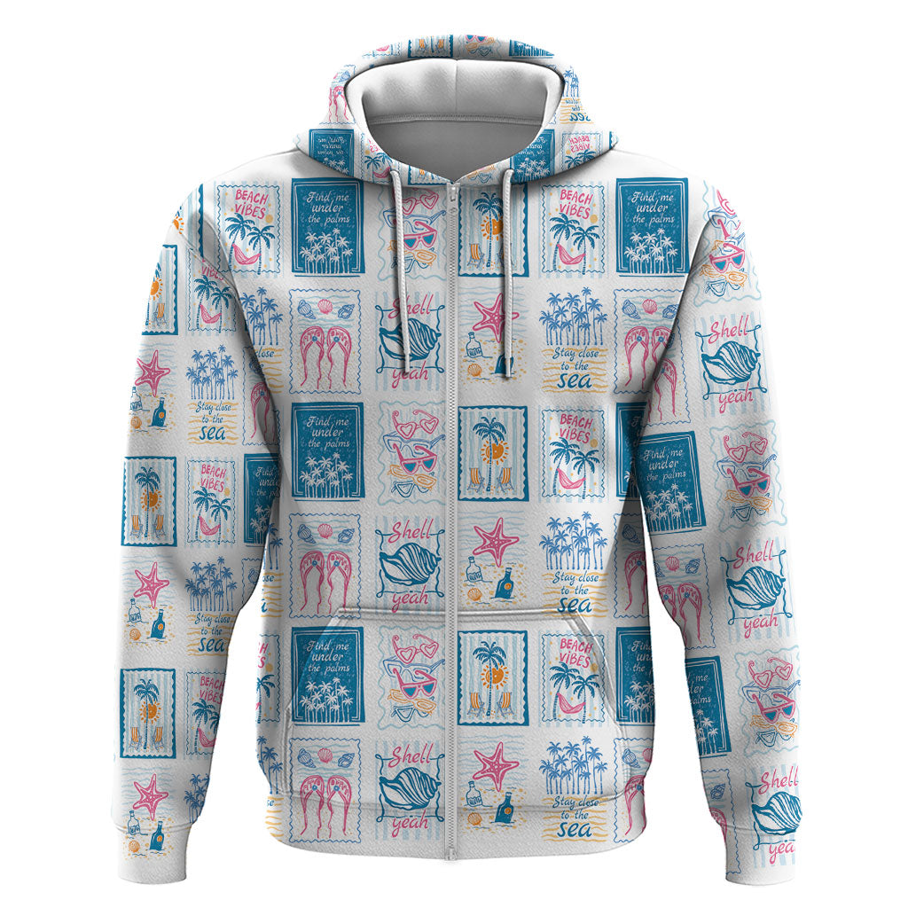 Hawaii Coastal Summer Postcard Hoodie LT01 Zip Hoodie Multicolor - Polynesian Pride