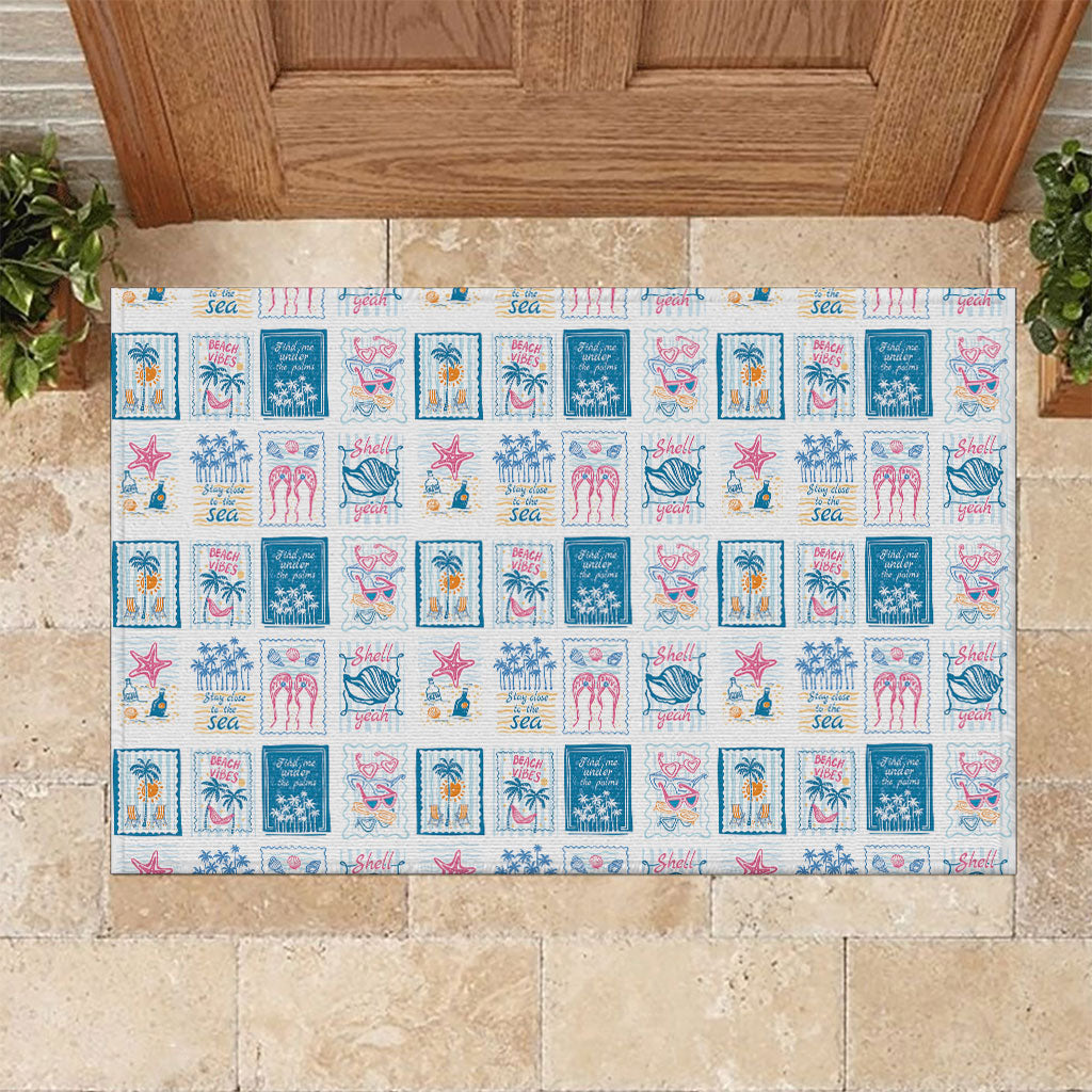 Hawaii Coastal Summer Postcard Rubber Doormat LT01 Multicolor - Polynesian Pride