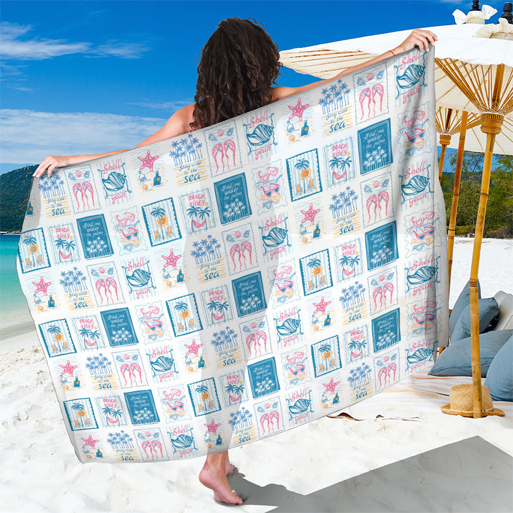 Hawaii Coastal Summer Postcard Sarong LT01 One Size 44 x 66 inches Multicolor - Polynesian Pride