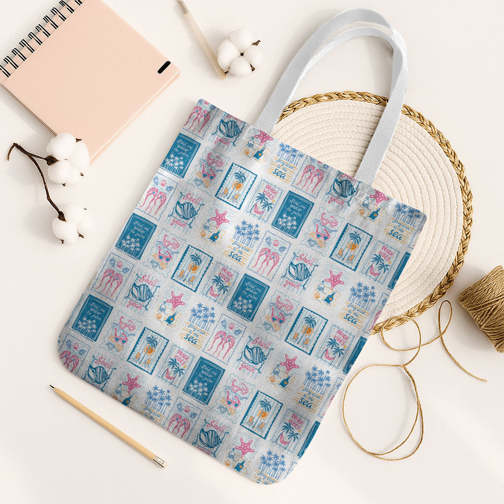Hawaii Coastal Summer Postcard Tote Bag LT01 White Strap One Size Multicolor - Polynesian Pride