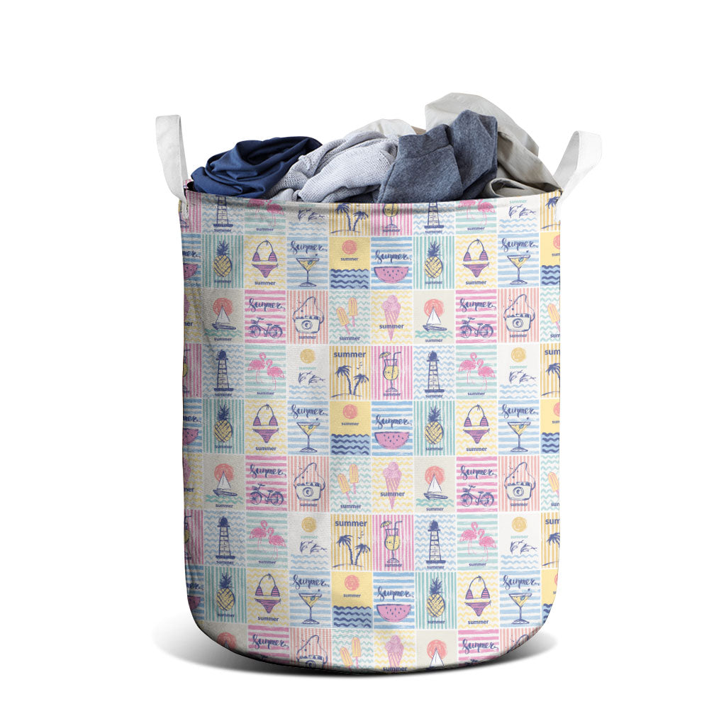 Aloha Summer Posters Grunge Textures Laundry Basket LT01 - Polynesian Pride