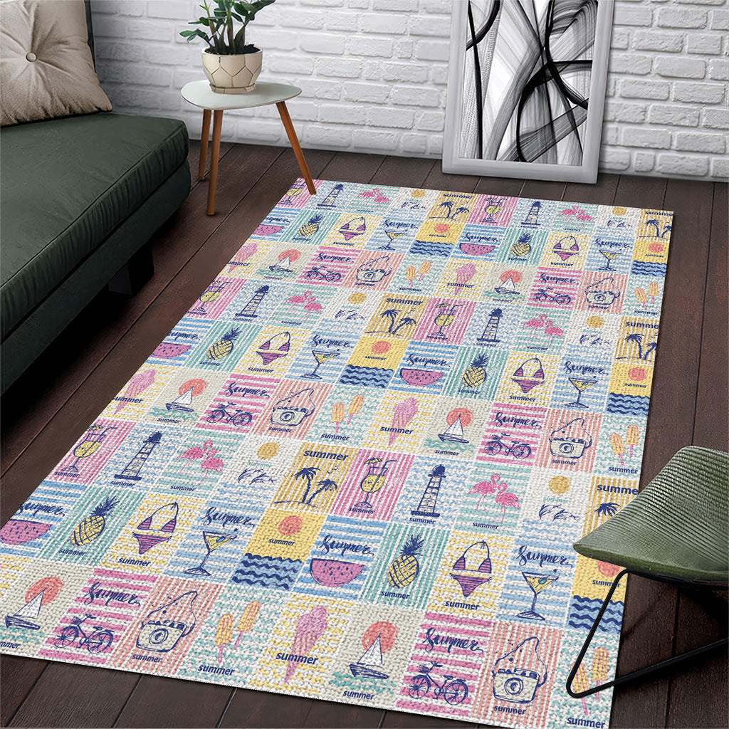 Aloha Summer Posters Grunge Textures Area Rug LT01 Multicolor - Polynesian Pride