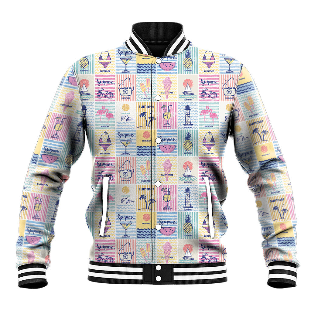 Aloha Summer Posters Grunge Textures Baseball Jacket LT01 Unisex Multicolor - Polynesian Pride