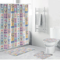 Aloha Summer Posters Grunge Textures Bathroom Set LT01 Bathroom Set (4 pcs) Multicolor - Polynesian Pride