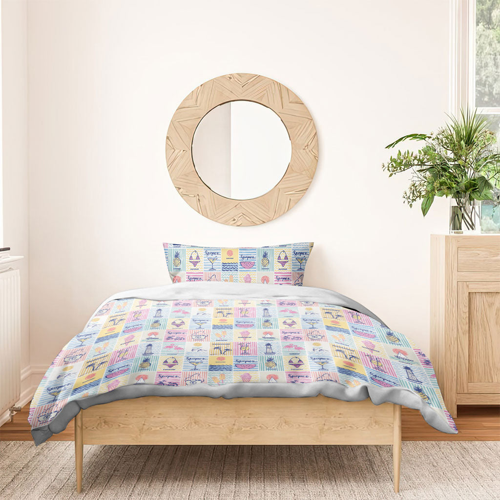 Aloha Summer Posters Grunge Textures Bedding Set LT01 - Polynesian Pride