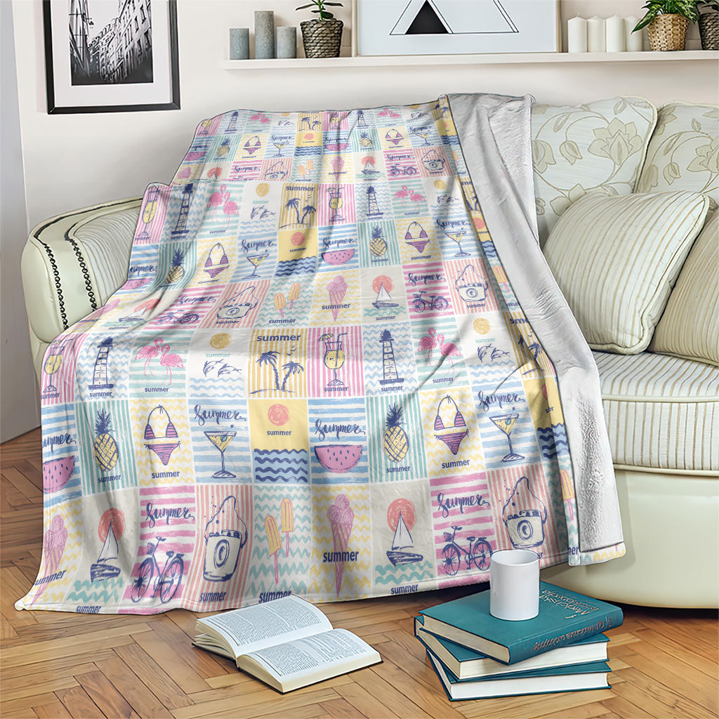 Aloha Summer Posters Grunge Textures Blanket LT01 Multicolor - Polynesian Pride