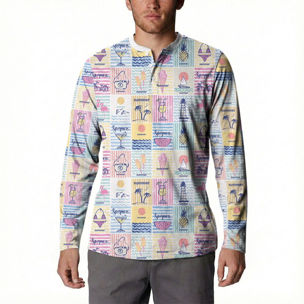 Aloha Summer Posters Grunge Textures Button Sweatshirt LT01 - Polynesian Pride