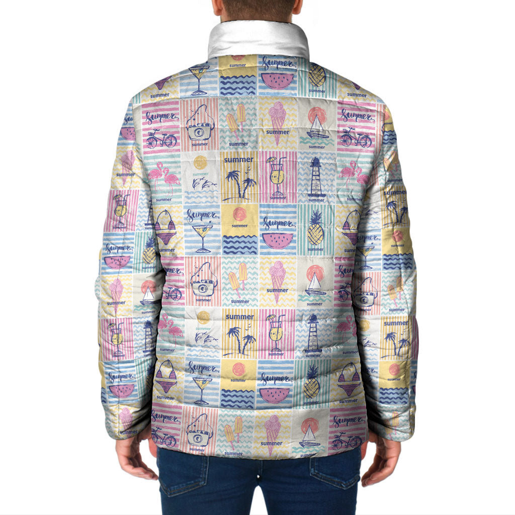 Aloha Summer Posters Grunge Textures Padded Jacket LT01 - Polynesian Pride