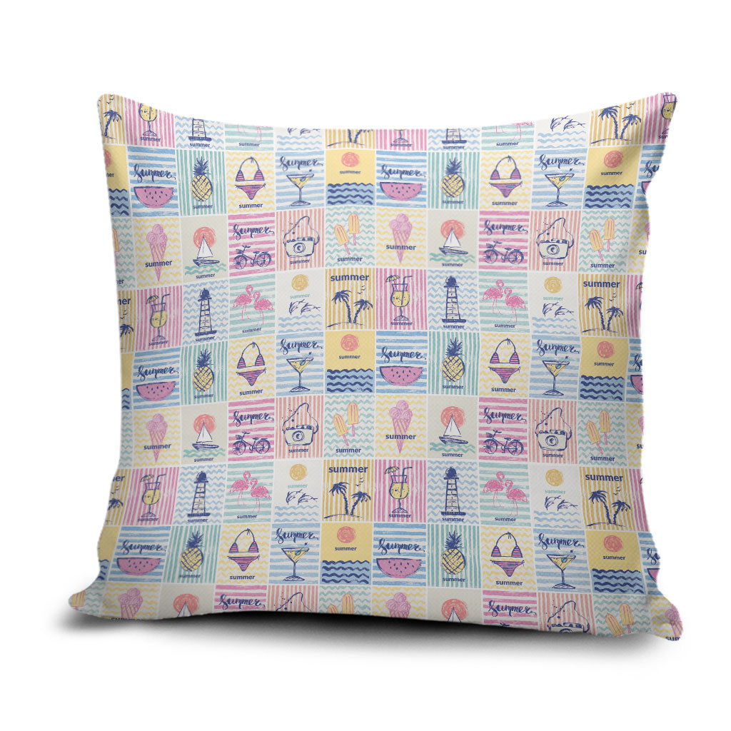 Aloha Summer Posters Grunge Textures Pillow Cover LT01 Multicolor - Polynesian Pride