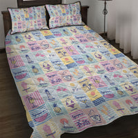 Aloha Summer Posters Grunge Textures Quilt Bed Set LT01 Multicolor - Polynesian Pride