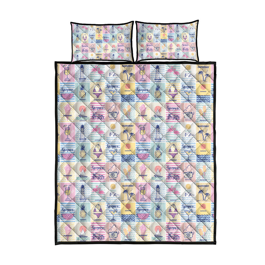 Aloha Summer Posters Grunge Textures Quilt Bed Set LT01 - Polynesian Pride