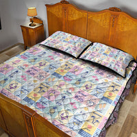 Aloha Summer Posters Grunge Textures Quilt Bed Set LT01 - Polynesian Pride