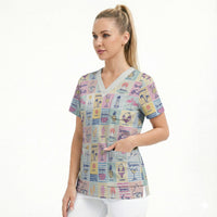 Aloha Summer Posters Grunge Textures Scrub Top LT01 - Polynesian Pride