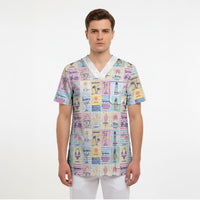 Aloha Summer Posters Grunge Textures Scrub Top LT01 - Polynesian Pride