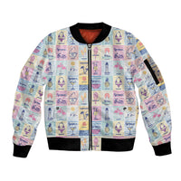 Aloha Summer Posters Grunge Textures Sleeve Zip Bomber Jacket LT01 Unisex Multicolor - Polynesian Pride