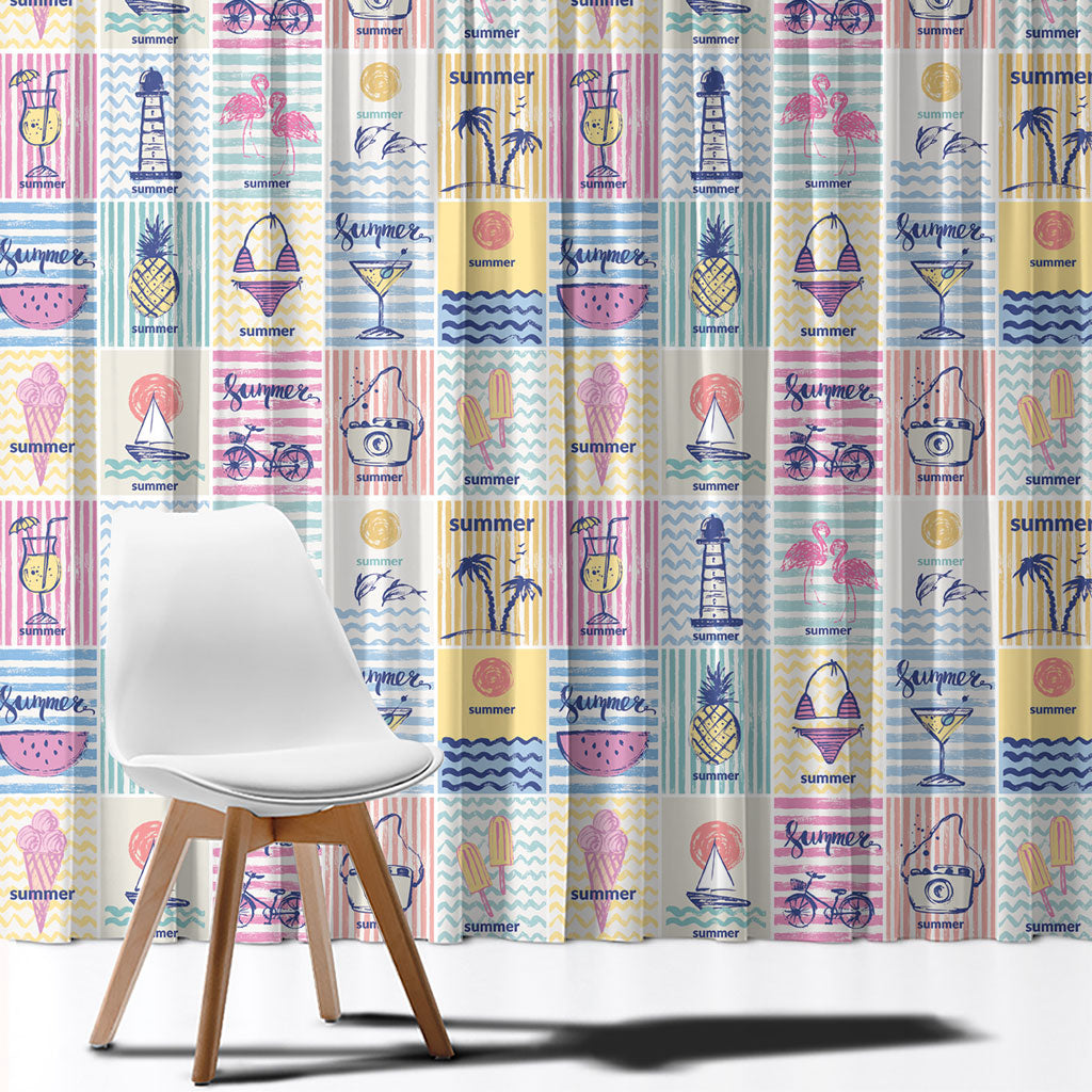 Aloha Summer Posters Grunge Textures Window Curtain LT01 - Polynesian Pride
