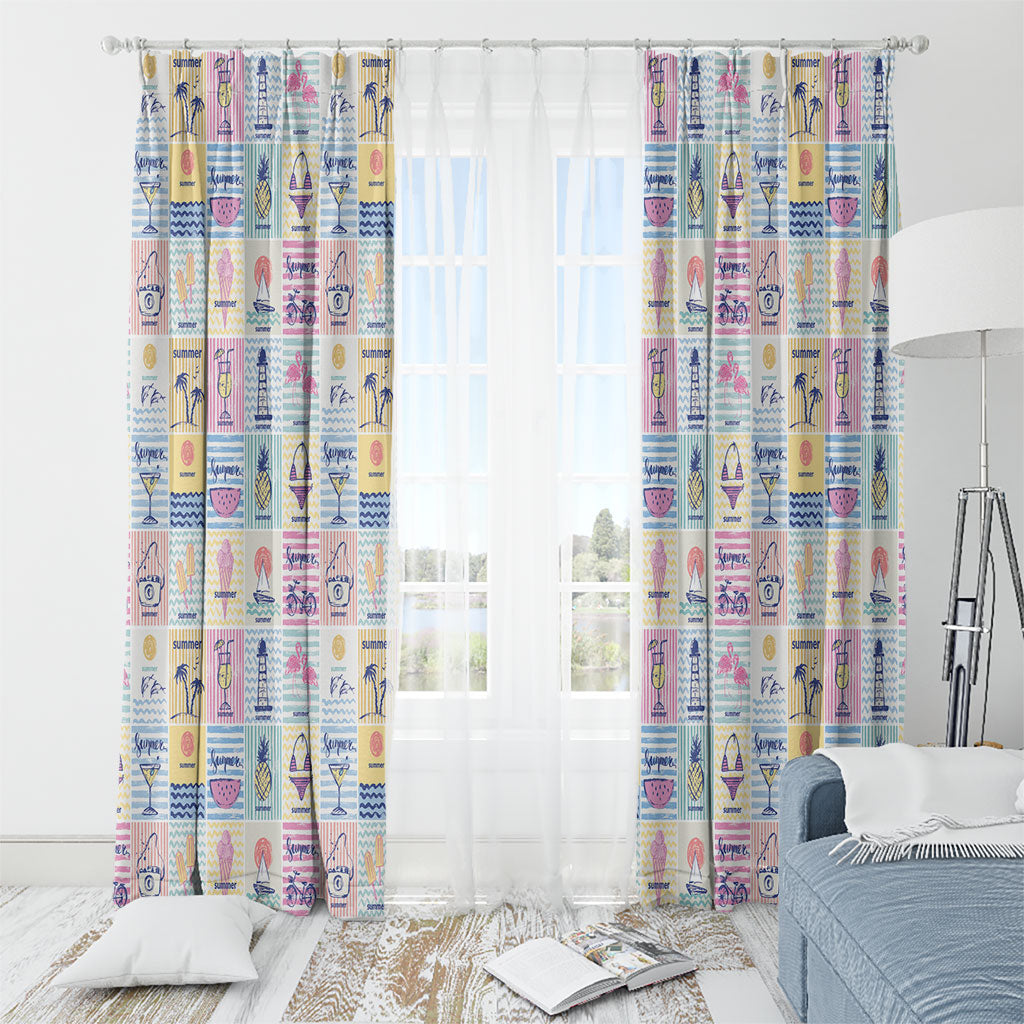 Aloha Summer Posters Grunge Textures Window Curtain LT01 - Polynesian Pride
