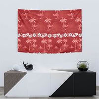Red Hawaii Palm Tree Hibiscus Tapestry Fantasy Summer Vibe LT01 - Polynesian Pride