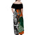 New Zealand and Ireland Rugby Family Matching Off Shoulder Maxi Dress and Hawaiian Shirt Silver Fern With Shamrock 2023 World Cup LT01 - Polynesian Pride