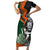 New Zealand and Ireland Rugby Family Matching Short Sleeve Bodycon Dress and Hawaiian Shirt Silver Fern With Shamrock 2023 World Cup LT01 Mom's Dress Art - Polynesian Pride