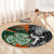 New Zealand and Ireland Rugby Round Carpet Silver Fern With Shamrock 2023 World Cup LT01 - Polynesian Pride