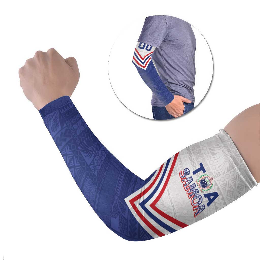 Custom Toa Samoa Rugby Arm Sleeves 1992-1993 Special Edition LT01 Set of 2 Blue - Polynesian Pride