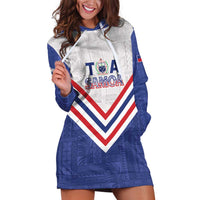 Custom Toa Samoa Rugby Hoodie Dress 1992-1993 Special Edition LT01 Blue - Polynesian Pride