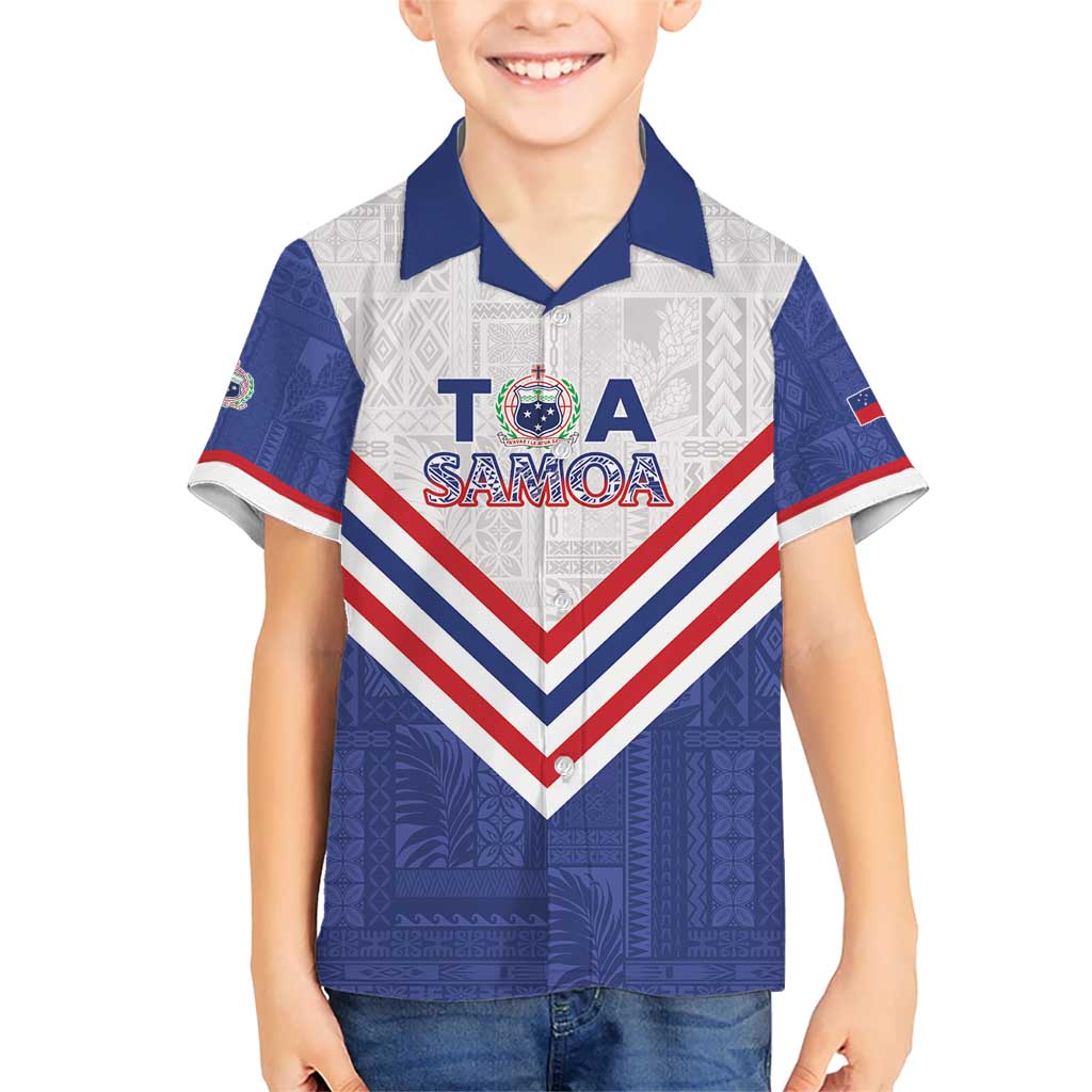 Custom Toa Samoa Rugby Kid Hawaiian Shirt 1992-1993 Special Edition LT01 Kid Blue - Polynesian Pride
