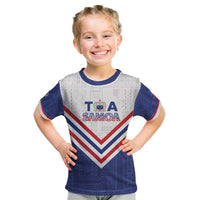 Custom Toa Samoa Rugby Kid T Shirt 1992-1993 Special Edition LT01 Blue - Polynesian Pride