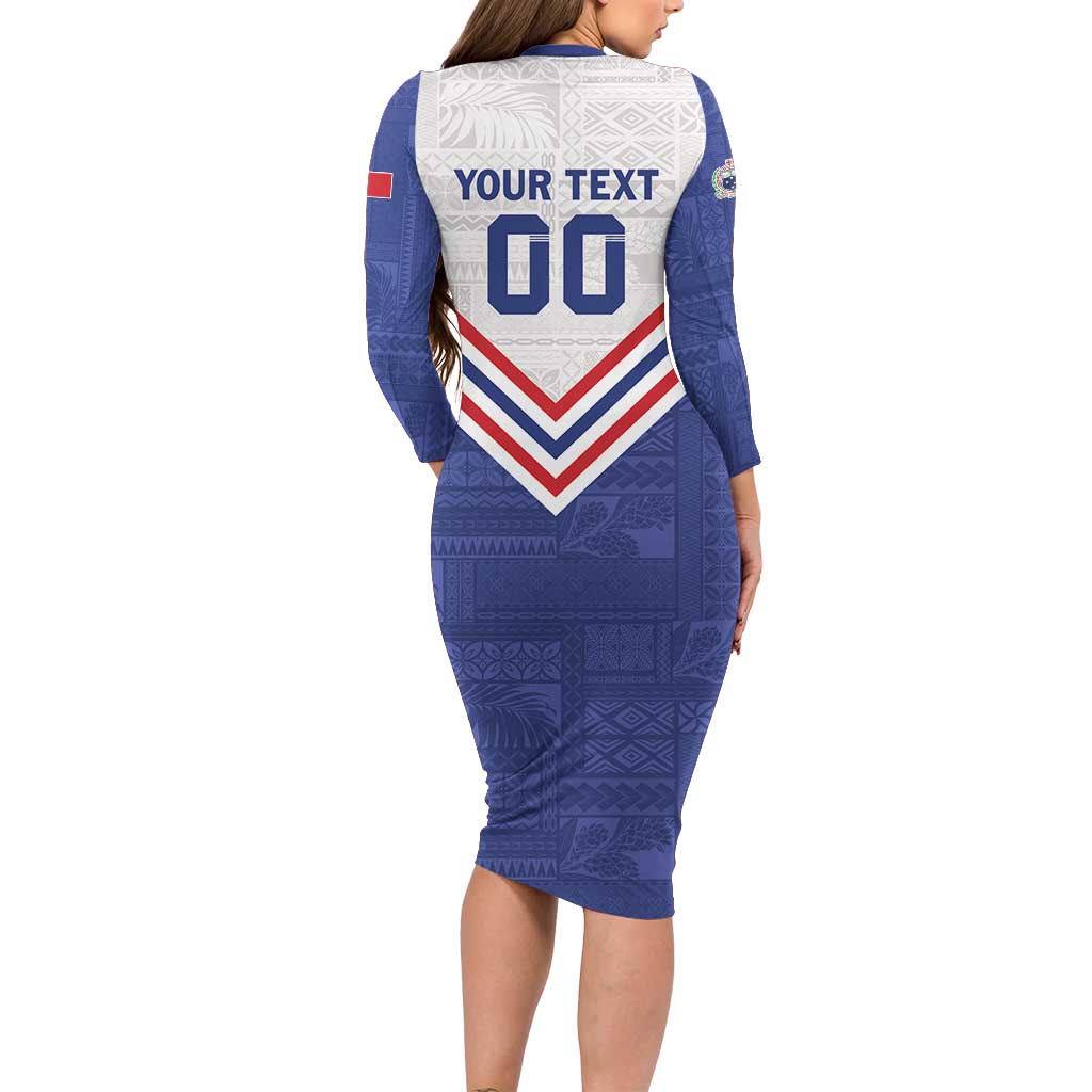 Custom Toa Samoa Rugby Long Sleeve Bodycon Dress 1992-1993 Special Edition LT01 - Polynesian Pride