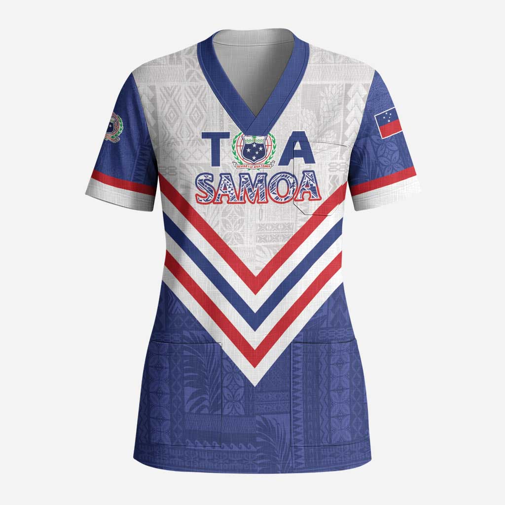 Custom Toa Samoa Rugby Scrub Top 1992-1993 Special Edition LT01 Adult Blue - Polynesian Pride