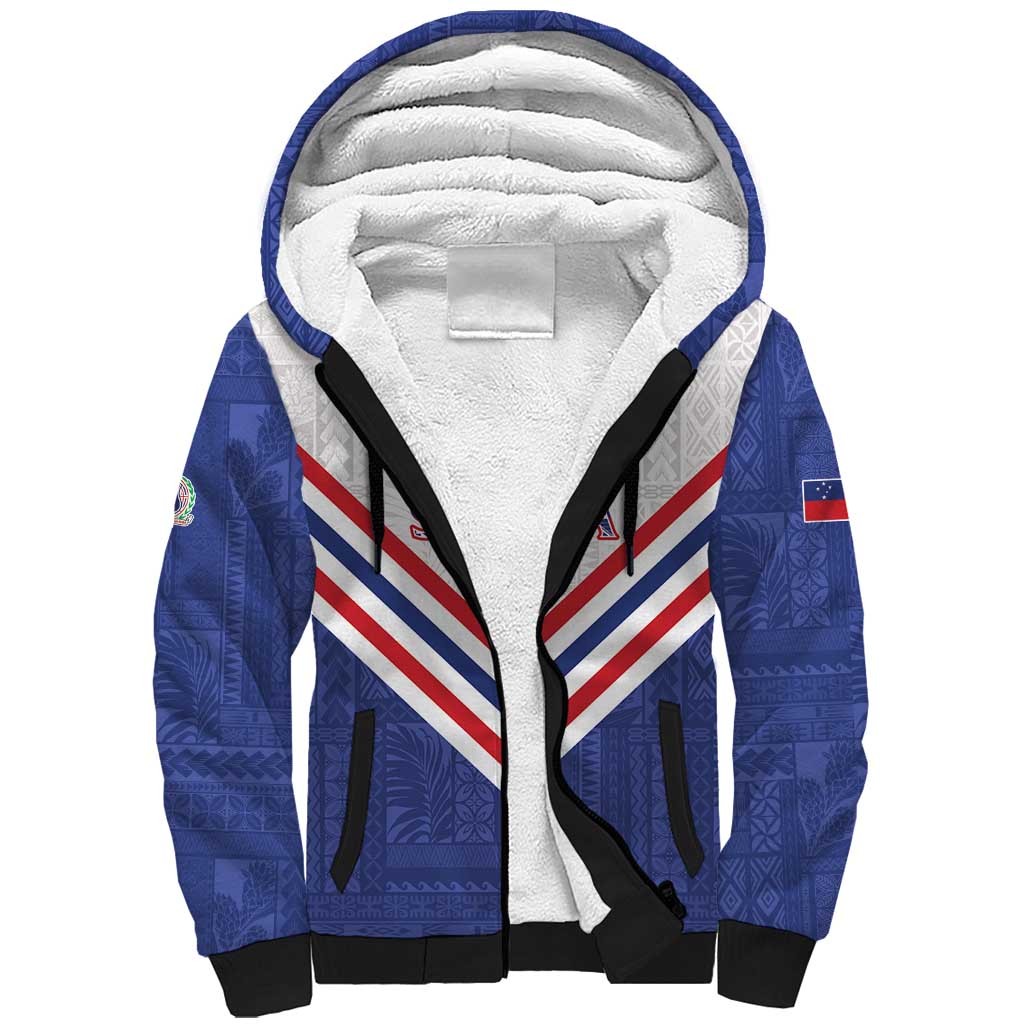 Custom Toa Samoa Rugby Sherpa Hoodie 1992-1993 Special Edition LT01 Unisex Blue - Polynesian Pride