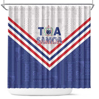 Toa Samoa Rugby Shower Curtain 1992-1993 Special Edition LT01 Blue - Polynesian Pride