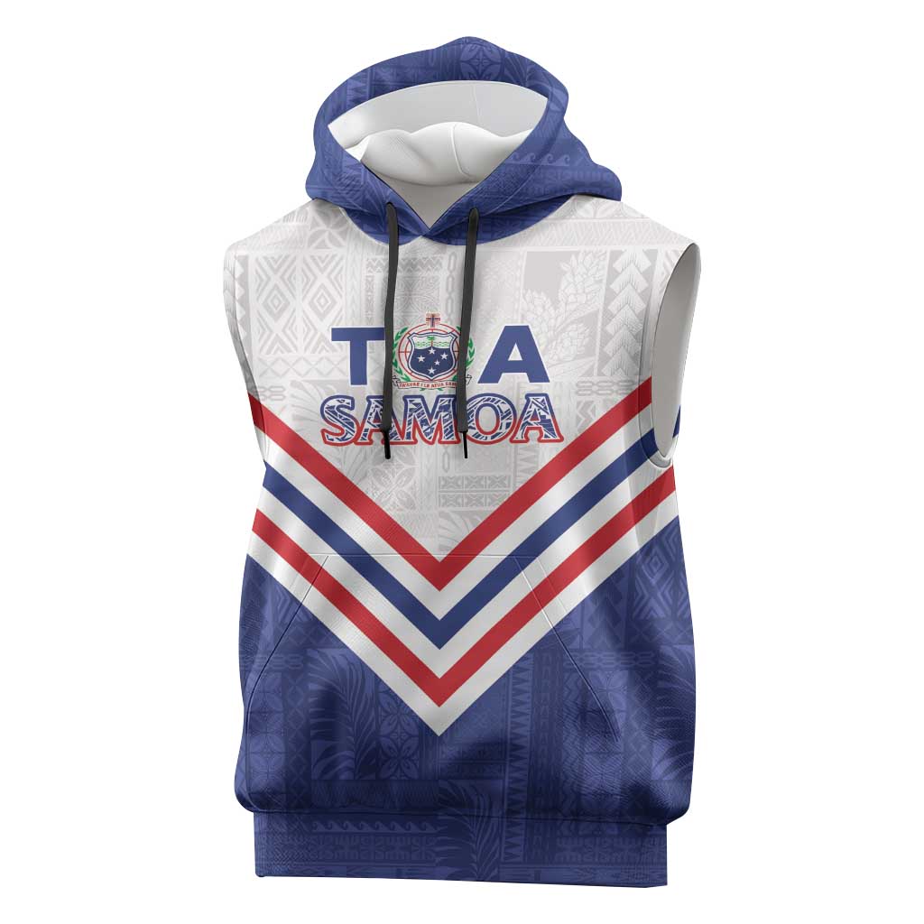 Custom Toa Samoa Rugby Sleeveless Hoodie 1992-1993 Special Edition LT01 Blue - Polynesian Pride
