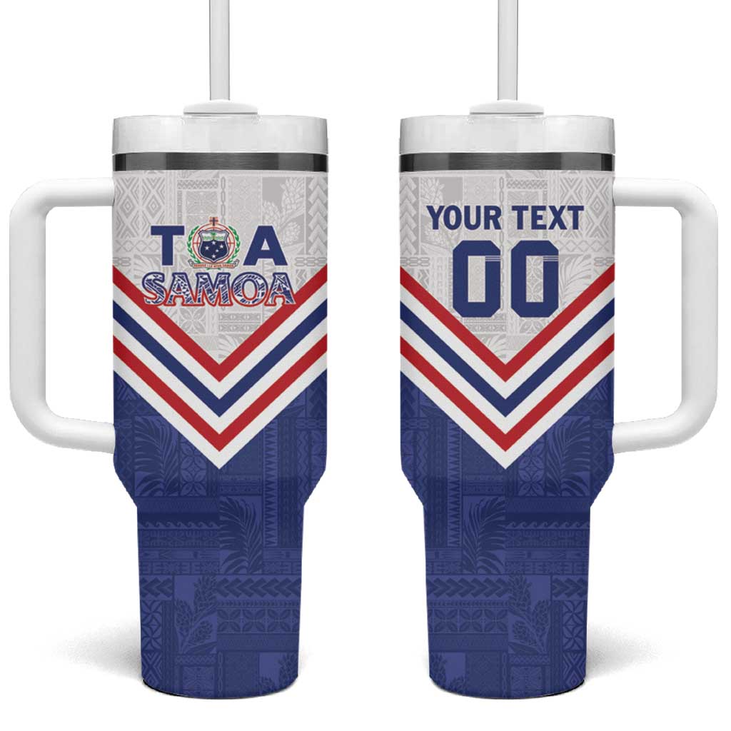 Custom Toa Samoa Rugby Tumbler With Handle 1992-1993 Special Edition LT01 One Size: 40 oz Blue - Polynesian Pride