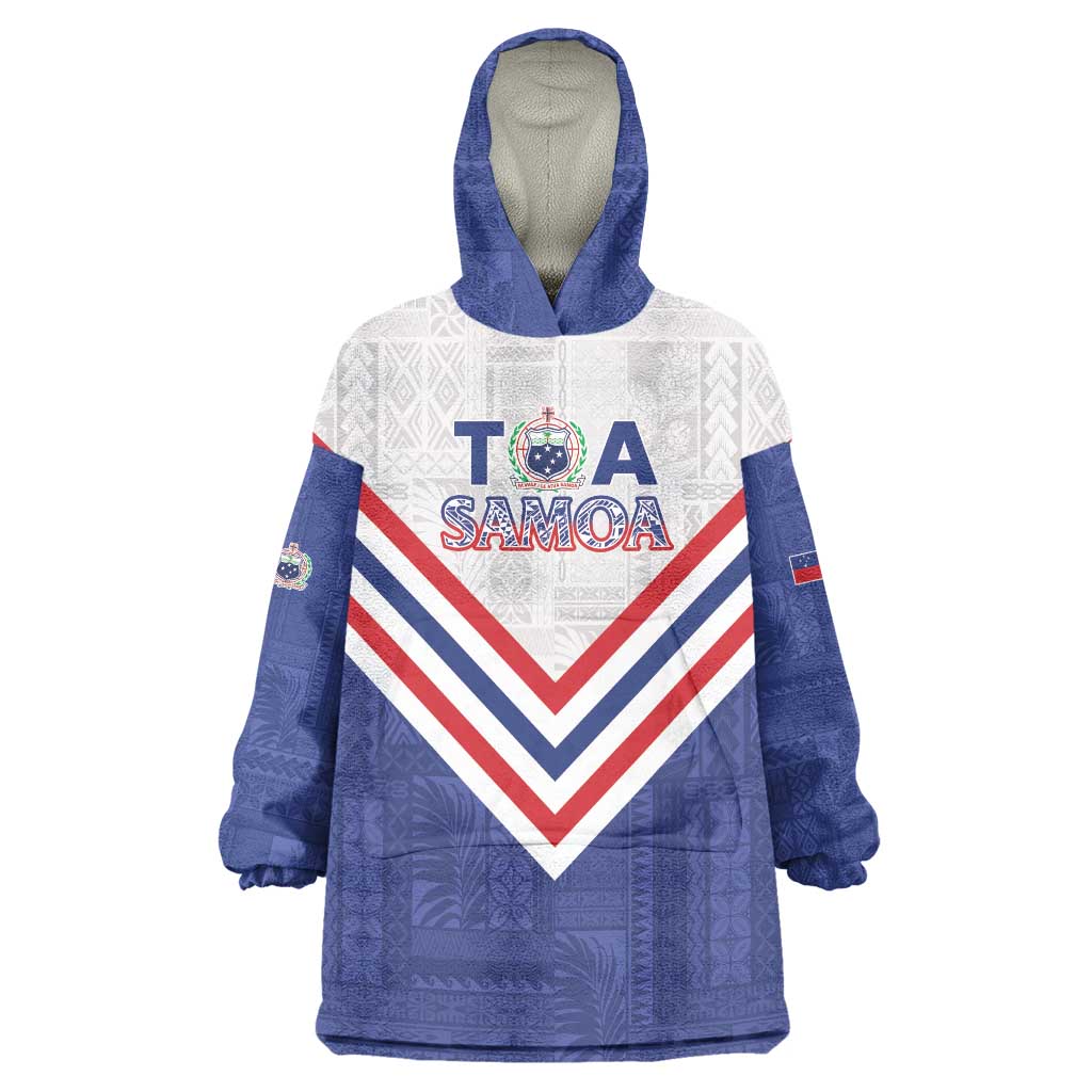 Custom Toa Samoa Rugby Wearable Blanket Hoodie 1992-1993 Special Edition LT01 One Size Blue - Polynesian Pride