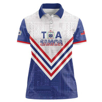 Custom Toa Samoa Rugby Women Polo Shirt 1992-1993 Special Edition LT01 Female Blue - Polynesian Pride